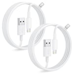 Bamkey Câble iPhone 1M 2Pack [Certifiés MFi], Cable Chargeur iPhone Cable Lightning USB Cable iPhone Charge Rapide Cordon iPhone Fil Chargeur pour iPhone 14/13/12/11/Pro Max/X/XS/XR/8/7 Plus/SE, iPad