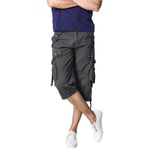 Biddtle Men's Relaxed Fit Cargo Short Lightweight Classic Fit Multi-Pocket Outdoor Premium Casual 3/4 Pants,38