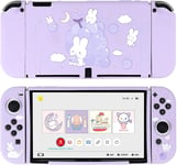 Coque De Protection Pour Modèle Switch Oled, Coque Fine En Tpu Souple Compatible Avec La Console Nintendo Switch Oled Et Joy-Con (Grape Bunny)