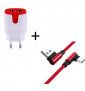 Pack Pour "Samsung Galaxy Tab A7" Tablette Type C (Cable 90 Degres Fast Charge + Double Prise Secteur Couleur) - Rouge