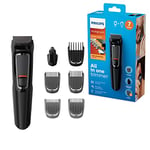 Philips Series 3000 7-in-1 Grooming kit, Head To Toe Trimmer with Attachments For Hair, Face, Nose & Ears, Self-Sharpening Blades, Switch Up Your Look With Maximum Versatility - MG3720/33