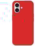 Siliconfodral - Apple - iPhone 16 Plus - Matt Röd - Stötabsorberande - Semihård Transparent