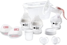 Tommee Tippee Breastfeeding Starter Kit, Manual Breast Pump, Baby Bottles and T