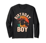 Birthday Boy Monster Truck Bday Party Retro Decoration Long Sleeve T-Shirt