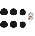 3-pakke universelle ørepropper for hodetelefoner - silikon - svart