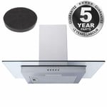 SIA FL60SS 60cm Flat Glass Stainless Steel Chimney Cooker Hood Fan And Filter