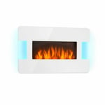 Electric Fireplace Space Heater Indoor Room LED Light Remote Timer White 2000 W