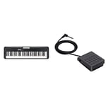 Casio CT-S300AD 61 Touch-Sensitive Keys, Pitch-Bend Wheel Portable Electronic Keyboard in Black & Casio SP-3 - Sustain Pedal Compatible with All Casio Keyboards and Digital Pianos with A Pedal Jack