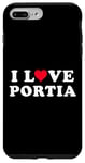 Coque pour iPhone 7 Plus/8 Plus I Love Portia Nom assorti pour petite amie et petit ami Portia