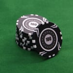 25 x Full Size Poker Numbered Chips 100 Roulette Casino Texas Hold Em Black