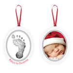 Pearhead Babyprints Photo Ornament - Wooden Oval White