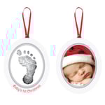 Pearhead Babyprints Photo Ornament - Wooden Oval White