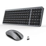 LeadsaiL Wireless Keyboard and Mouse Set, Wireless USB Mouse and Compact Computer Keyboards Combo, QWERTY UK Layout for HP/Lenovo Laptop and Mac