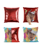 Kpop Seventeen 17 Joshua Sequin Pillow Cover KB54 Kpop Merchandise, Pillowcase, Magic Mermaid Reversible Sequin Throw Pillow pillow covers 18x18 inch (With Insert)