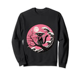 Retro Black Cat Ninja Japanese Moon Wave Kanagawa Men Women Sweatshirt