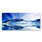 CHLOEG™ Mouse Mat Blue sky and snow mountain landscape 700x300mm Gaming Mouse Pad, Non-slip Rubber base, Waterproof Surface, Durable Stitched Edges Mousepads, Compatible with Laser and Optical Mice fo