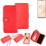 2in1 cover wallet + bumper for Realme C31 Phone protective Case red