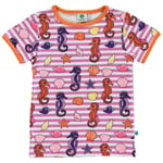 Småfolk Mønstret T-skjorte Med Sjøhester Spring Pink | Lilla | 7-8 years