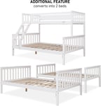 Wooden Triple Bunk Bed Children Bedroom Furniture pine Frame