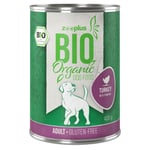 Ekonomipack: zooplus Bio 24 x 400 g - Eko-kalkon med eko-zucchini (glutenfritt)