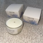 NEOM Organics London Real Luxury Scent To De-Stress 75g White Candle Boxed X2