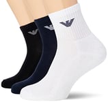 Emporio Armani Underwear Men's 3-Pack Short Socks Sporty Terrycloth, Multicolor, TU
