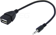 Cable auxiliaire de Voiture Cable Adaptateur OTG Femelle Adaptateur AUX vers USB Prise Jack Audio auxiliaire 3,5 mm male vers USB 2.0 Femelle Cable convertisseur Uniquement pour Port
