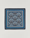 Eton Silk Paisley Print Pocket Square Blue