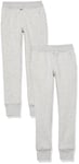 Amazon Essentials Girls' Joggers, Pack of 2, Light Grey Heather, 6-7 Years