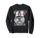 Miniature Schnauzer Dog Mexico Flag Sunglasses Sweatshirt