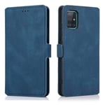LCHULLE Retro Vintage Samsung A40 Case A40 Phone Case Flip Leather Wallet for Samsung Galaxy A40 Blue