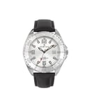 Certus : Mens Silver Watch - Black Leather - One Size