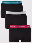 Calvin Klein 3 Pack Low Rise Trunk - Black, Black, Size L, Men
