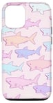 Coque pour iPhone 15 Pro Pastel Shark Soft Girl Preppy Esthétique Cute Kawaii Print