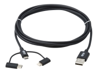 Tripp Lite M101-006-LMC-BK Universal USB-A auf Lightning - USB-Micro-B- und USB-C-Sync-/Ladekabel (M/3xM) - MFi-zertifiziert - Schwarz - 1,8 m (M101-006-LMC-BK)