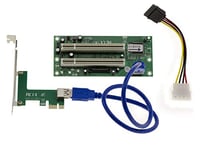 KALEA-INFORMATIQUE Adaptateur Convertisseur Type Pont PCI vers PCI Express PCIe x1 2 Ports, avec Chipset ASM, Liaison par Cordon USB3 50cm