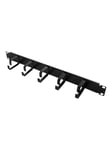 LogiLink 19" cable management bar 1U with 5 fixed metal brackets black
