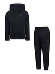 Nike Kids Boys Tech Fleece Full Zip Tracksuit - Black, Black, Size 3-4 Years