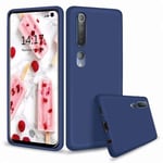 CRABOT Compatible with Xiaomi Mi 10 Phone Case Liquid Silicone Gel Rubber Bumper Slim Shockproof Protective Cover+1*(Free Screen Protector)-Blue