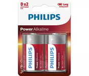 Philips LR20P2B/10 Power Alkaline D 2-stk Batteri