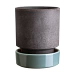 Bergs Potter Hoff kruka o14 cm, Raw Grey-Misty Blue