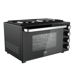 Beko 30L Table Top Mini Oven with Double Hob Ontop in Black- MSH30B