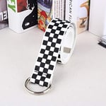 ZJDY Canvas Checkerboard Belts Cummerbunds Canvas Waist Belts Casual Checkered Waistband 135cm Black White Plaid Belt (Belt Length : 135CM, Color : B)
