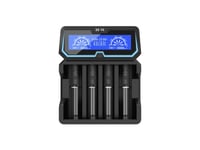 Xtar X4 Laddare För Runda Celler Li-Ion, Nicd, Nimh 12650, 13500, 13650, 14500, 14650, 16340, 16650, 17335, 17355, 17500, 17650, 17670, 18350, 18490, 18500,