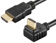 Vinklet HDMI 2.0 kabel - 4K/60Hz - Sort - 0.5 m
