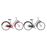 Prydnadsfigur DKD Home Decor 79,5 x 4 x 47 cm Röd Svart Cykel Vintage (2 antal)