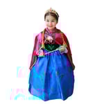 Barn Flickor Frozen Anna Costume Fancy Dress Cosplay Festmantel Klänningar Outfit 6-7 Years