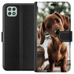 Samsung Galaxy A22 5G Musta Lompakkokotelo Ung Hund