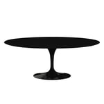 Knoll - Saarinen Oval Table - Matbord 198 x 121 cm Svart underrede skiva i Svart laminat - Matbord