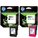 HP 301XL Black & Colour Genuine Original Ink Cartridge For ENVY 5530 Printer